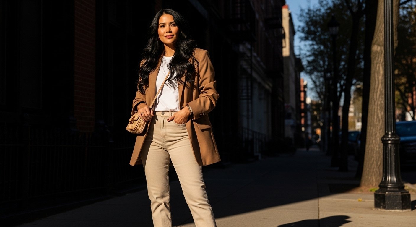 9 Beige Jeans Outfit Ideas To Wear Now