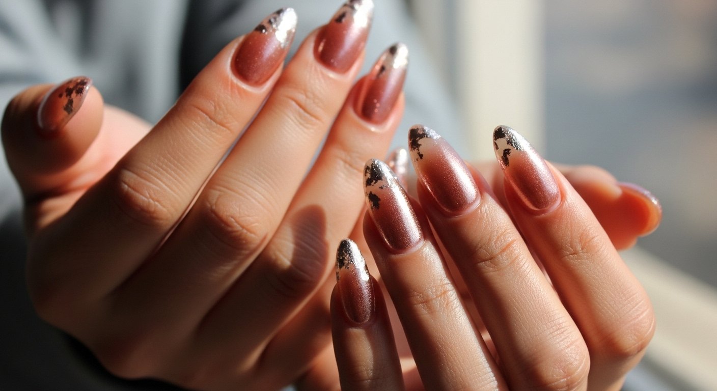 9 Rose Gold Almond Nails To Try Next